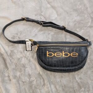 Bebe Womens Josephine Croco Sling Belt Bag‎ Fanny Pack Faux Croc Christmas Gift